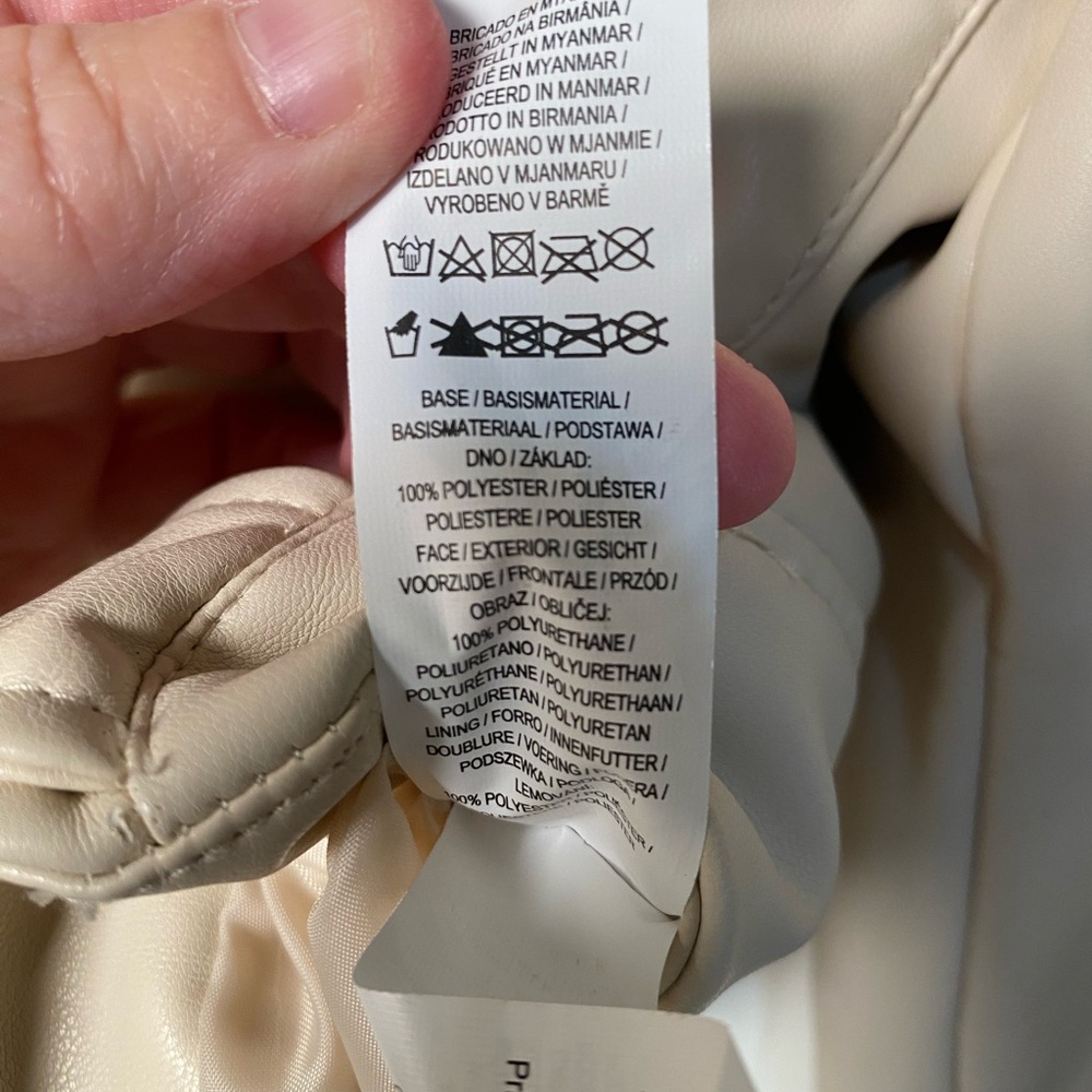 Primark Beige creme Faux Leather Jacket size 6 - Picture 4 of 6